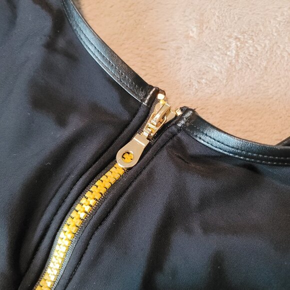 GabiFresh x Swimsuits For All D/DD+ Midnight Zipper Swimsuit One Piece Black - Picture 4 of 7